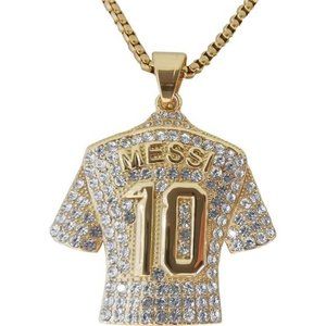 Messi Necklace & Soccer Jersey 10 Pendant, Necklace for Men NEW